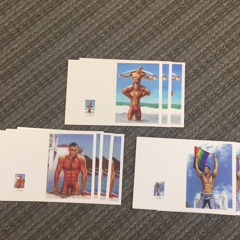 Set of 10 gay erotica cards